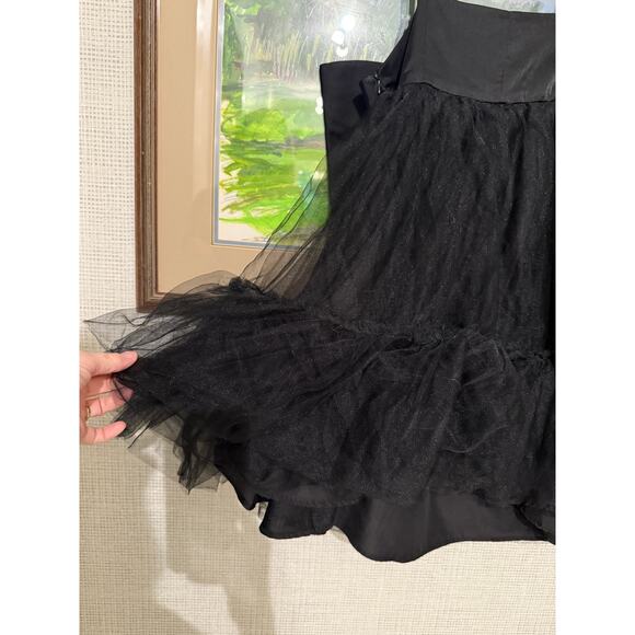 Anthropologie Hutch Take A Bow Black Tulle Mini Dress Glam Party Cocktail 10 - Picture 8 of 11